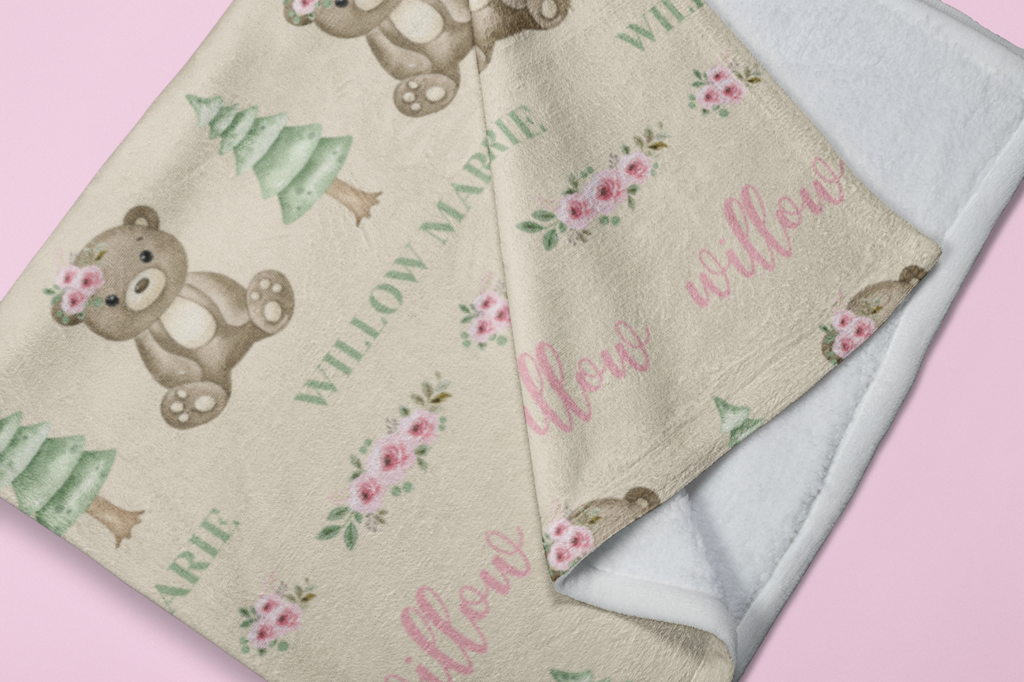 Beary Good Night Personalized Plush Blanket