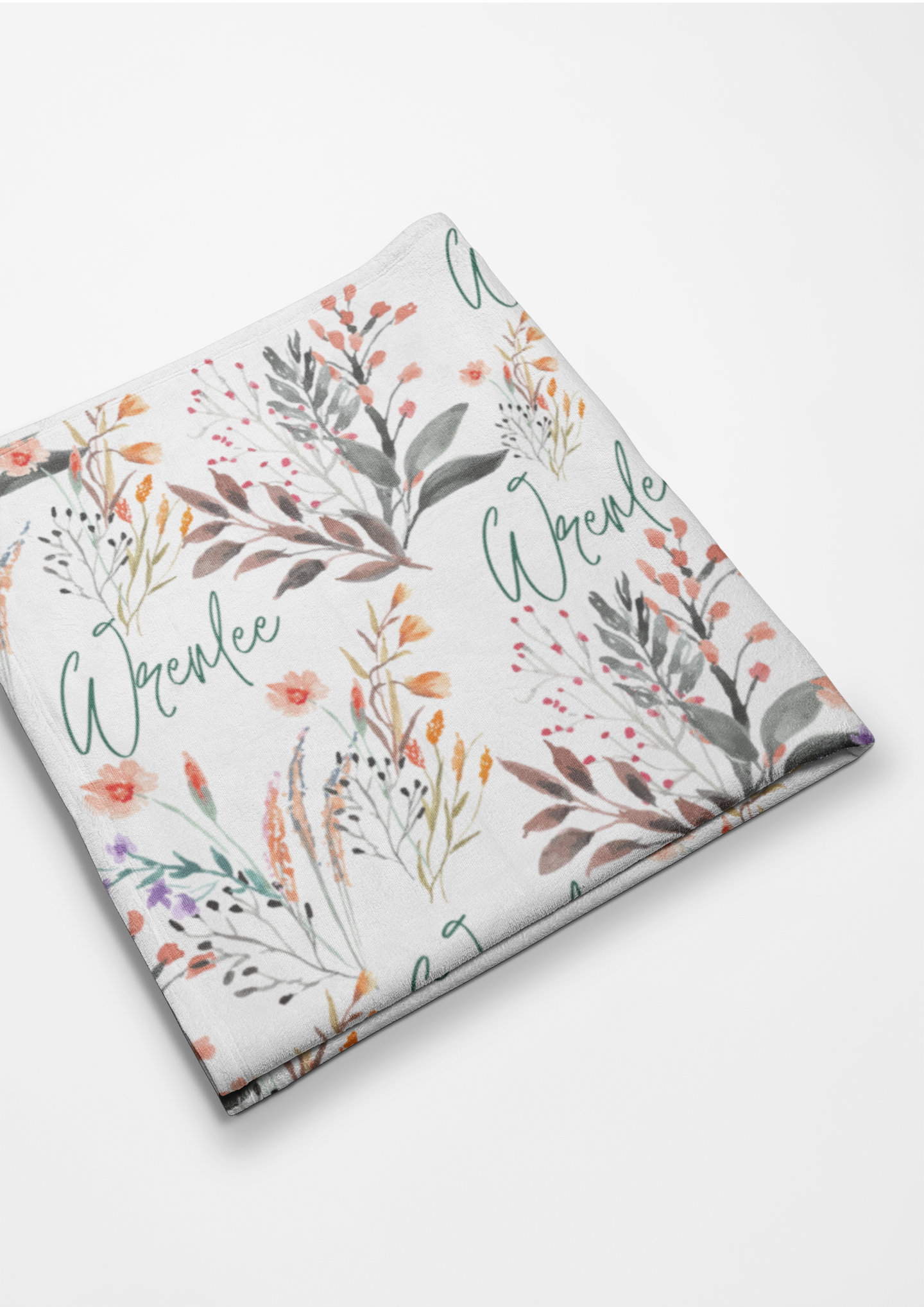 Watercolor Floral Dreams Personalized Plush Blanket
