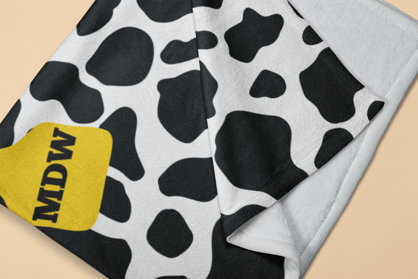 Cow Tag Print Personalized Plush Blanket