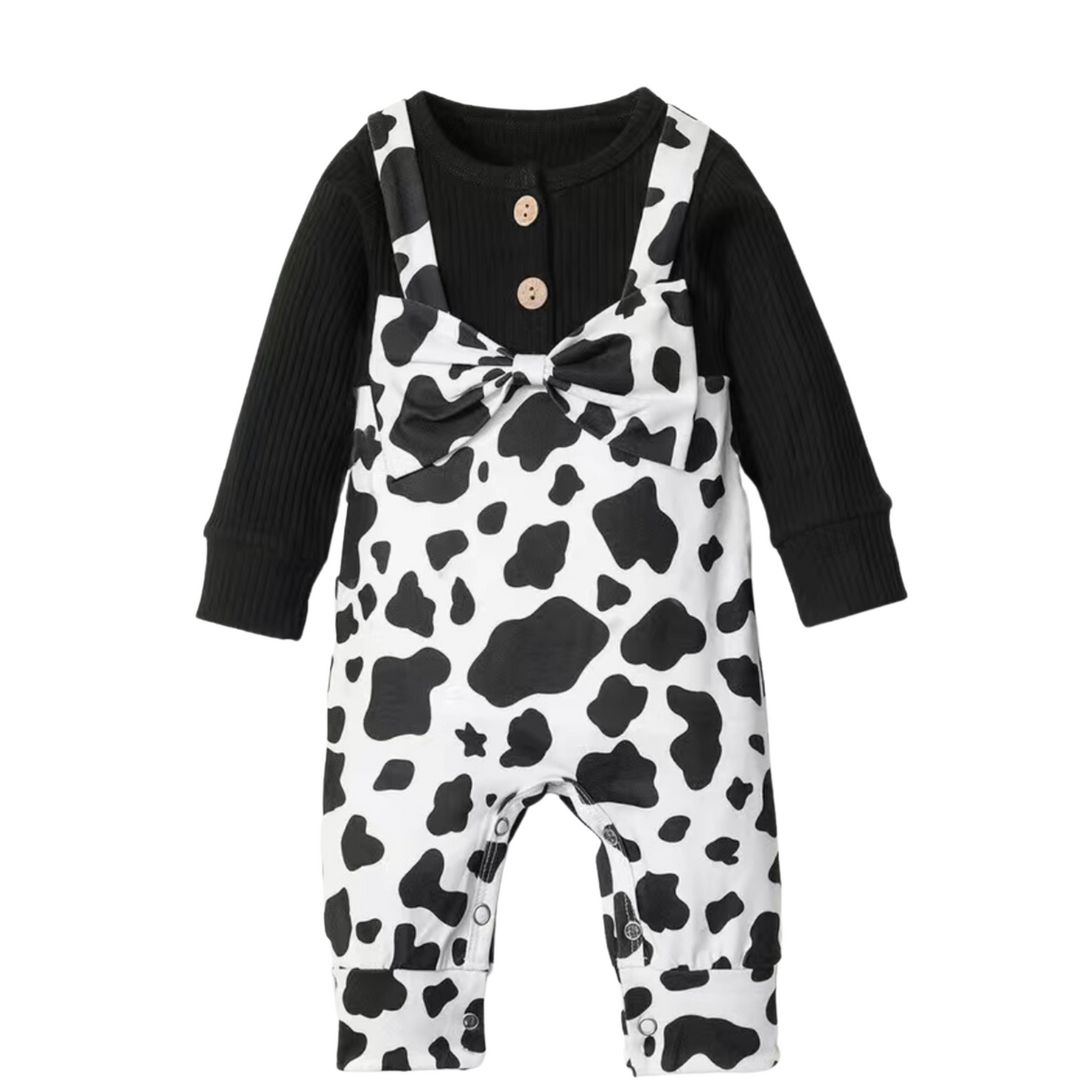 Button Me In Cow Print Romper