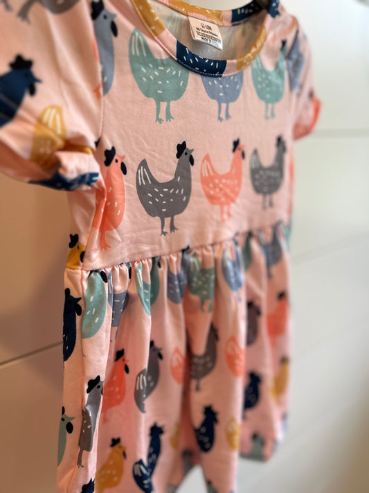 Chickens In The Country Short Sleeve Dress