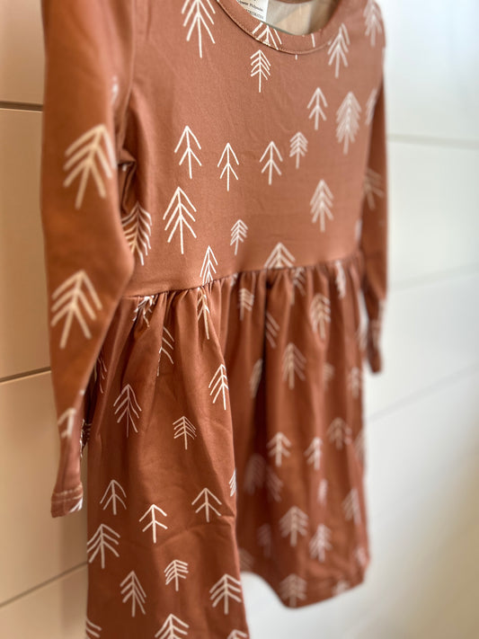 Cinnamon Trees Long Sleeve Dress