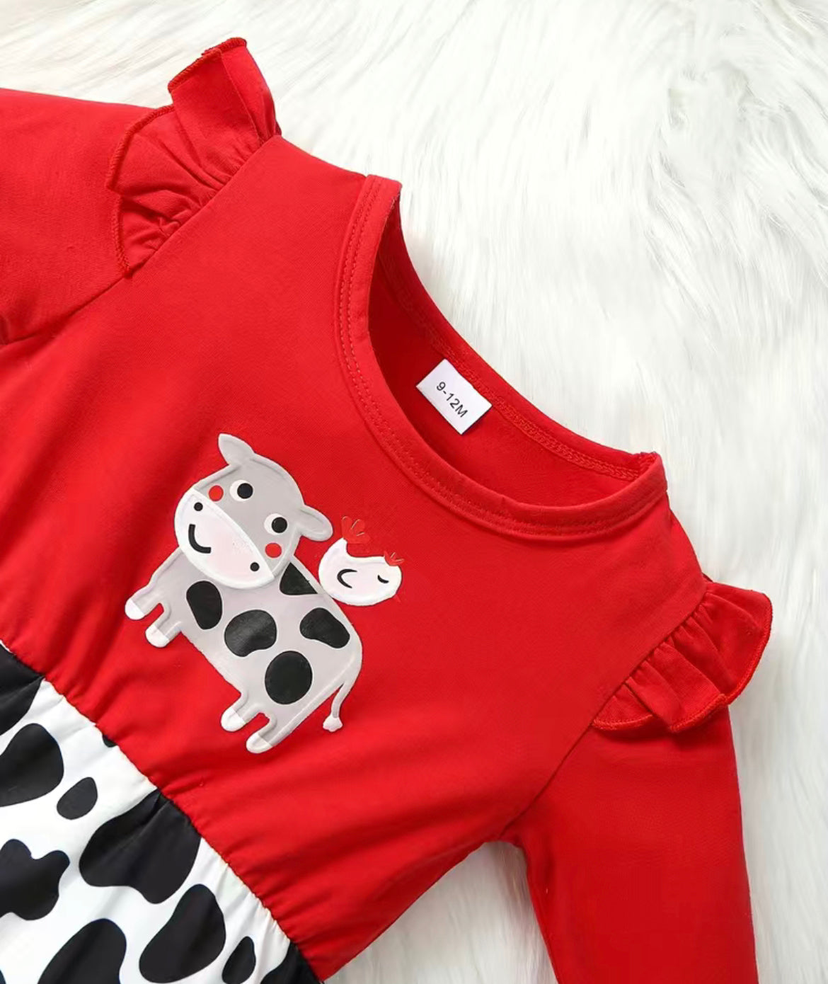 Cute Little Moo Girl Romper Outfit