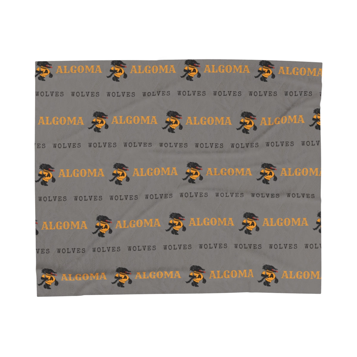 Algoma Wolves Velveteen Blanket - Gray