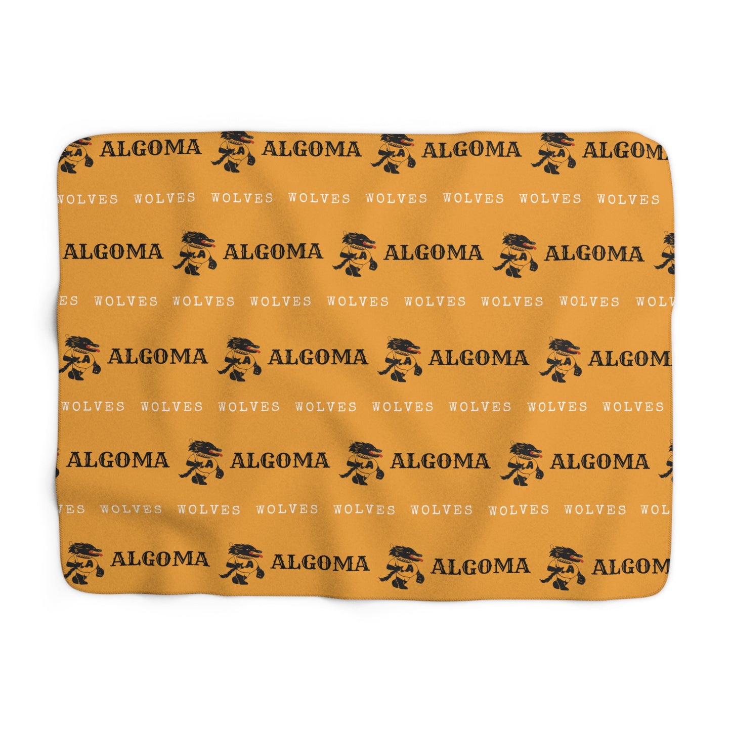 Algoma Wolves Sherpa Blanket - Gold