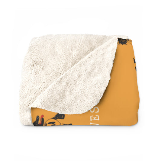 Algoma Wolves Velveteen Blanket - Gold
