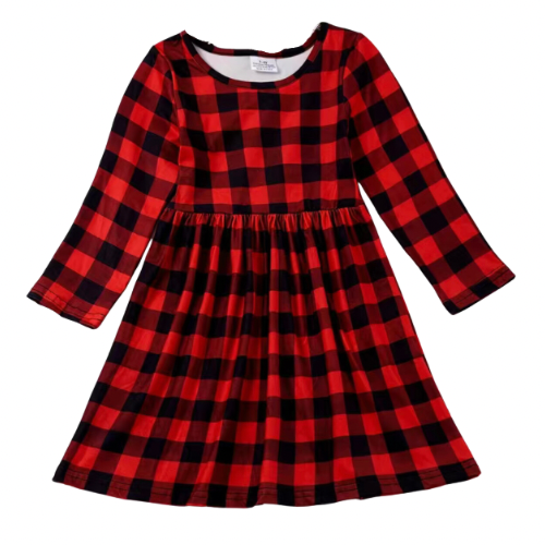 Cover Me In Buffalo Plaid Dress