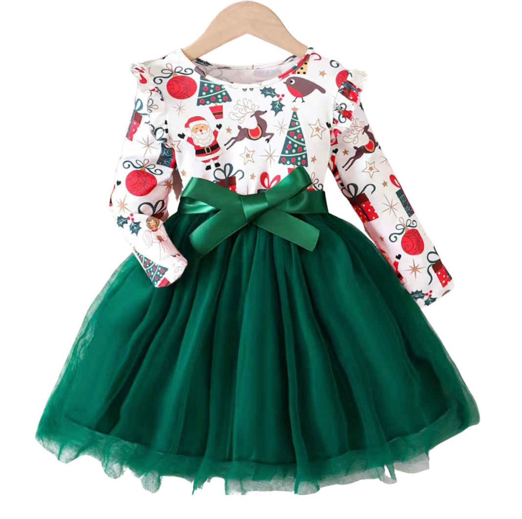 Christmas Friends Tulle Dress - Green