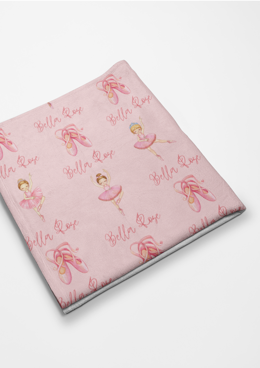 Ballerina Bedtime Personalized Plush Blanket