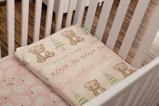 Beary Good Night Personalized Plush Blanket