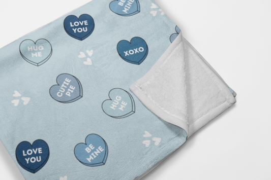 Candyland Cuddles - Light Blue Velveteen Blanket