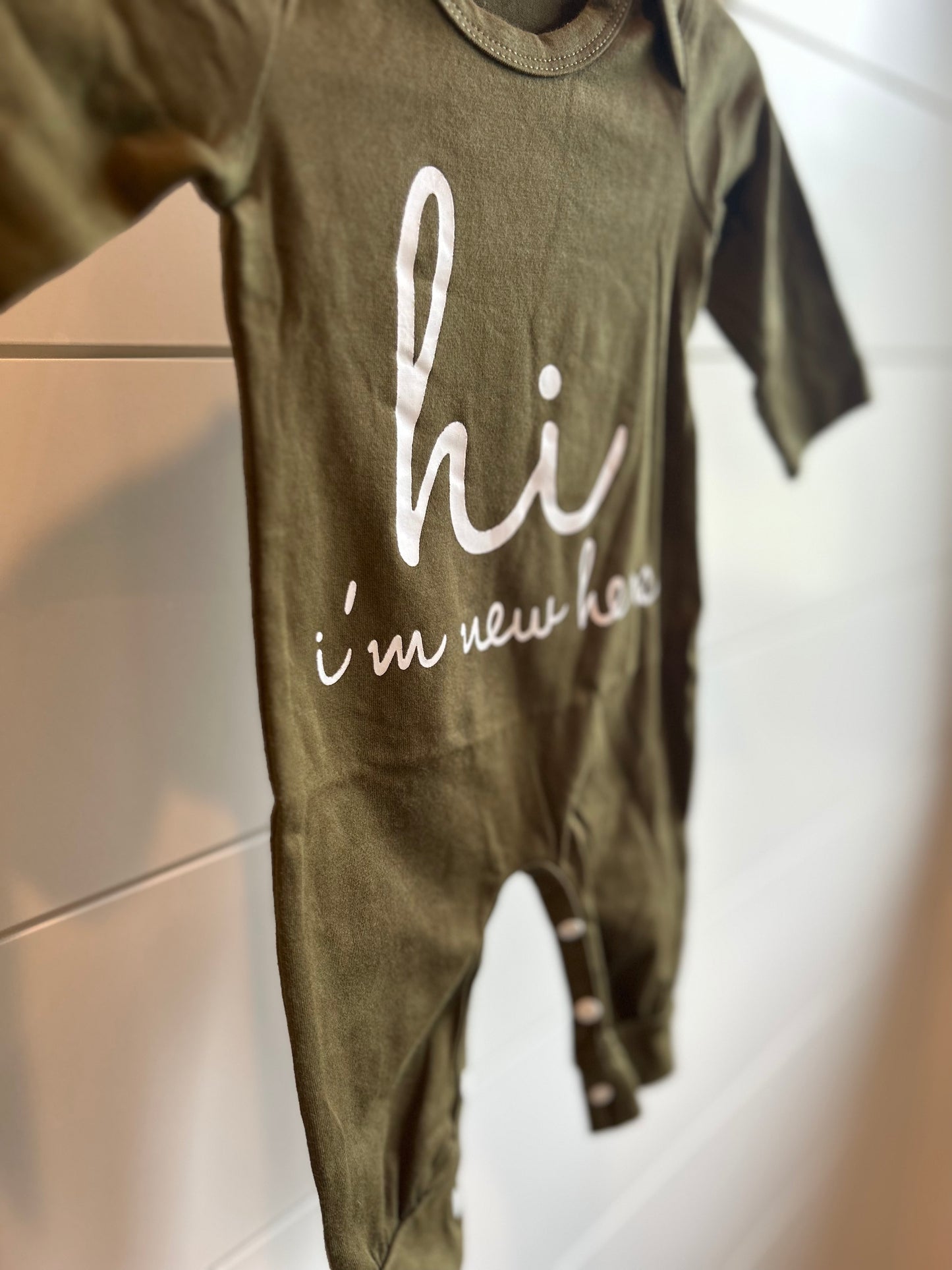 Hi, I’m New Here Long Sleeve Onesie - Multiple Colors