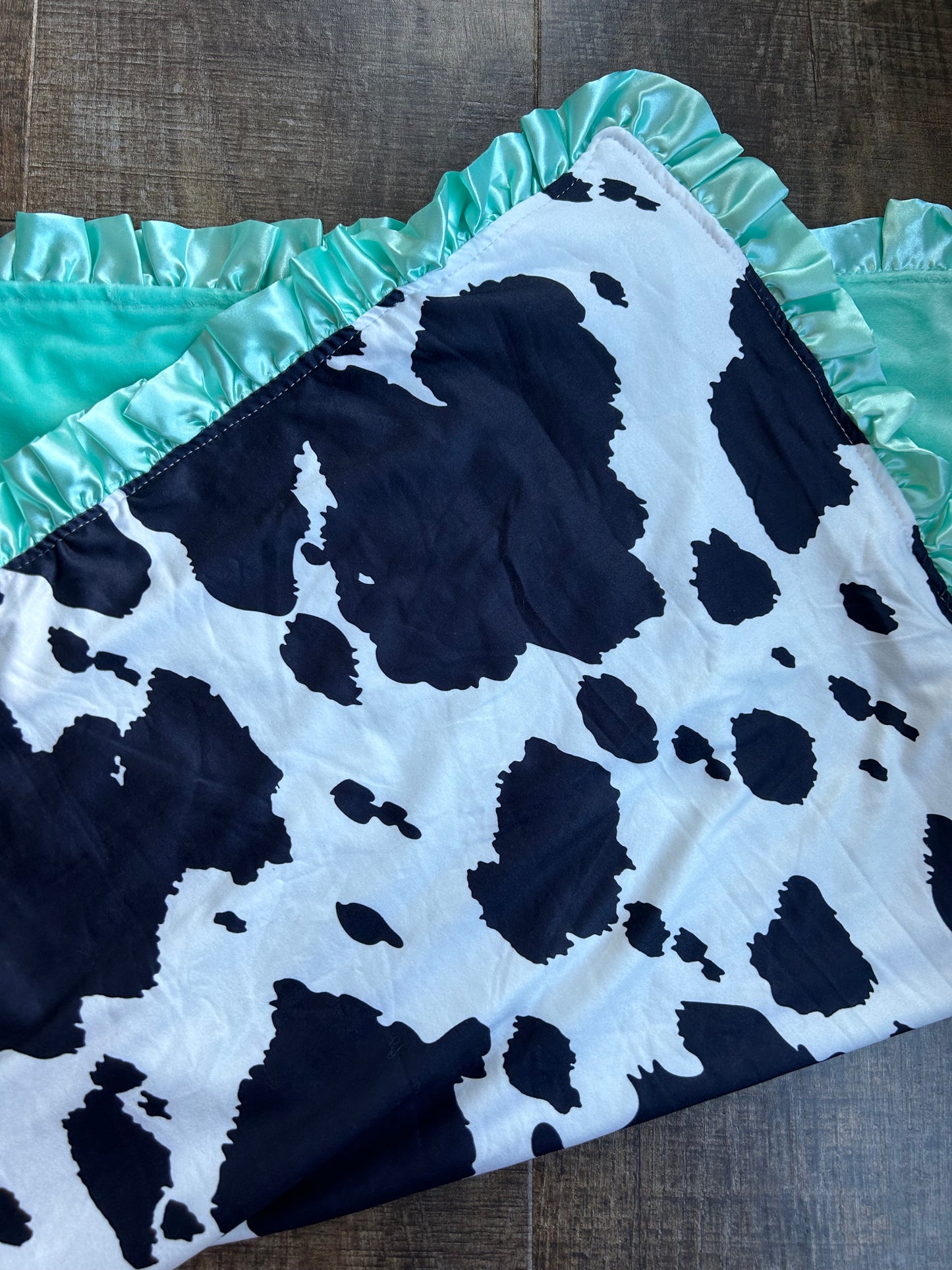 Ribboned Cow Print Velveteen