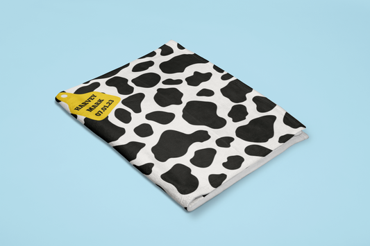 Cow Tag Print Personalized Plush Blanket