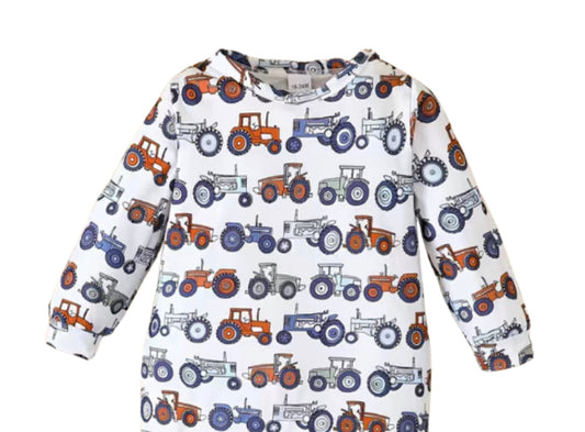 Crazy About Tractors Button Outfit