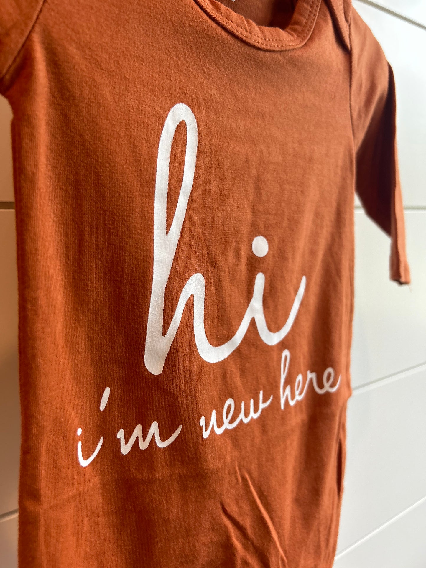 Hi, I’m New Here Long Sleeve Onesie - Multiple Colors