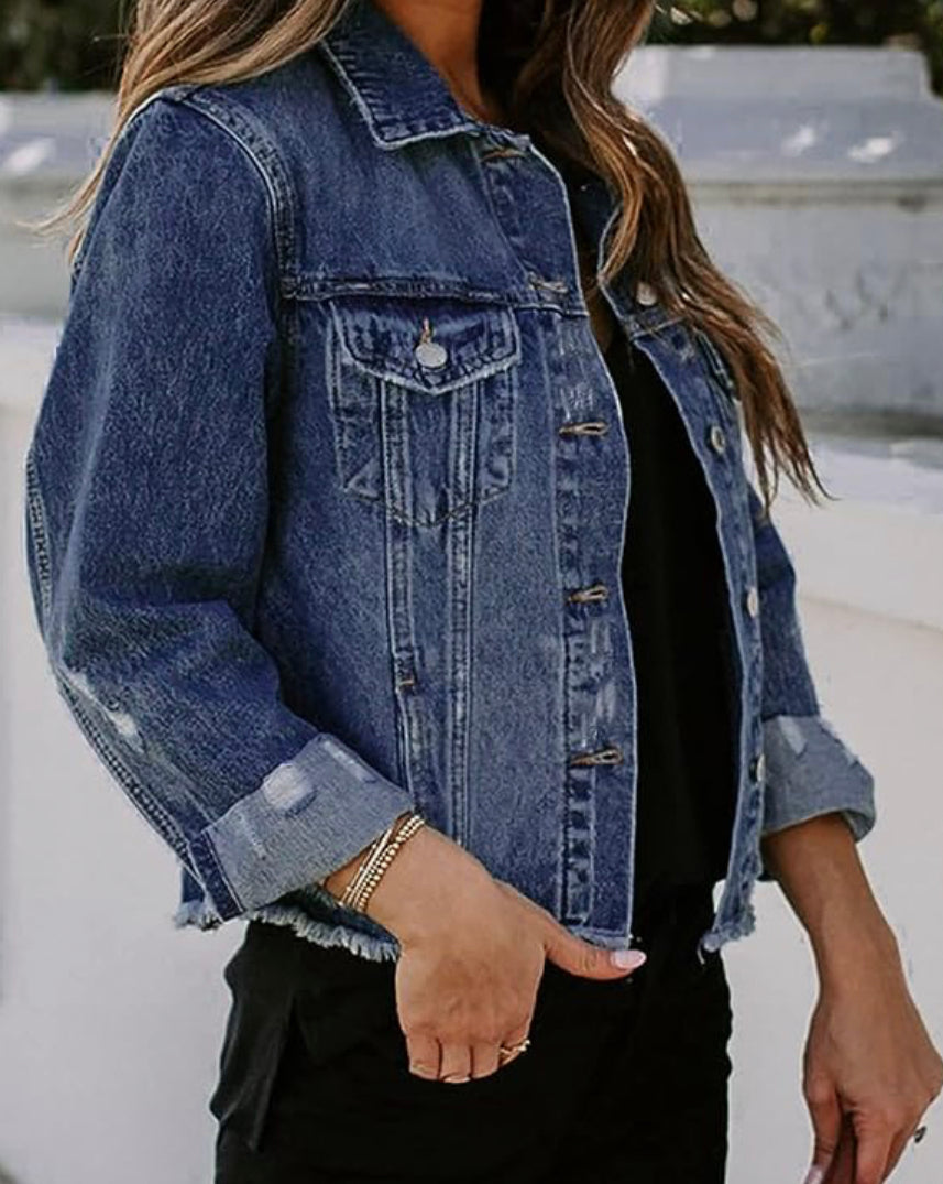 Dress Me Up Or Down Jean Jacket (Blue Jean)