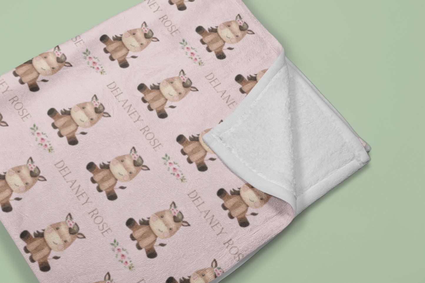 Giddy Up to Bed Personalized Plush Blanket