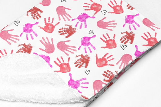 Valentines HAND-MADE For You Sherpa Blanket