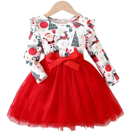Christmas Friends Tulle Dress - Red