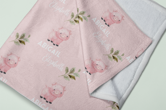 Squeal for Bedtime Personalized Plush Blanket