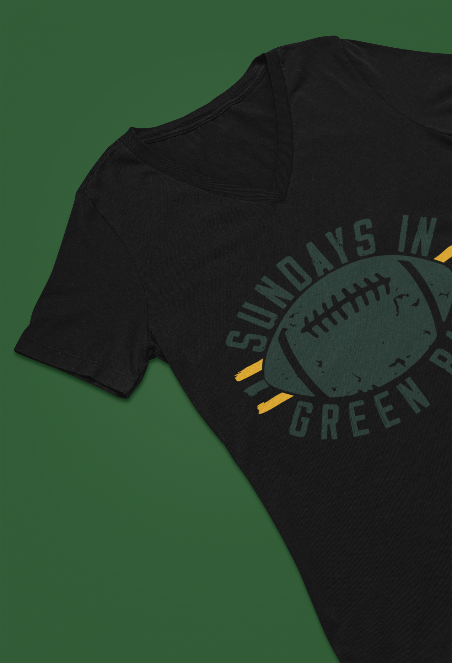 Sundays in Green Bay V Neck Tee