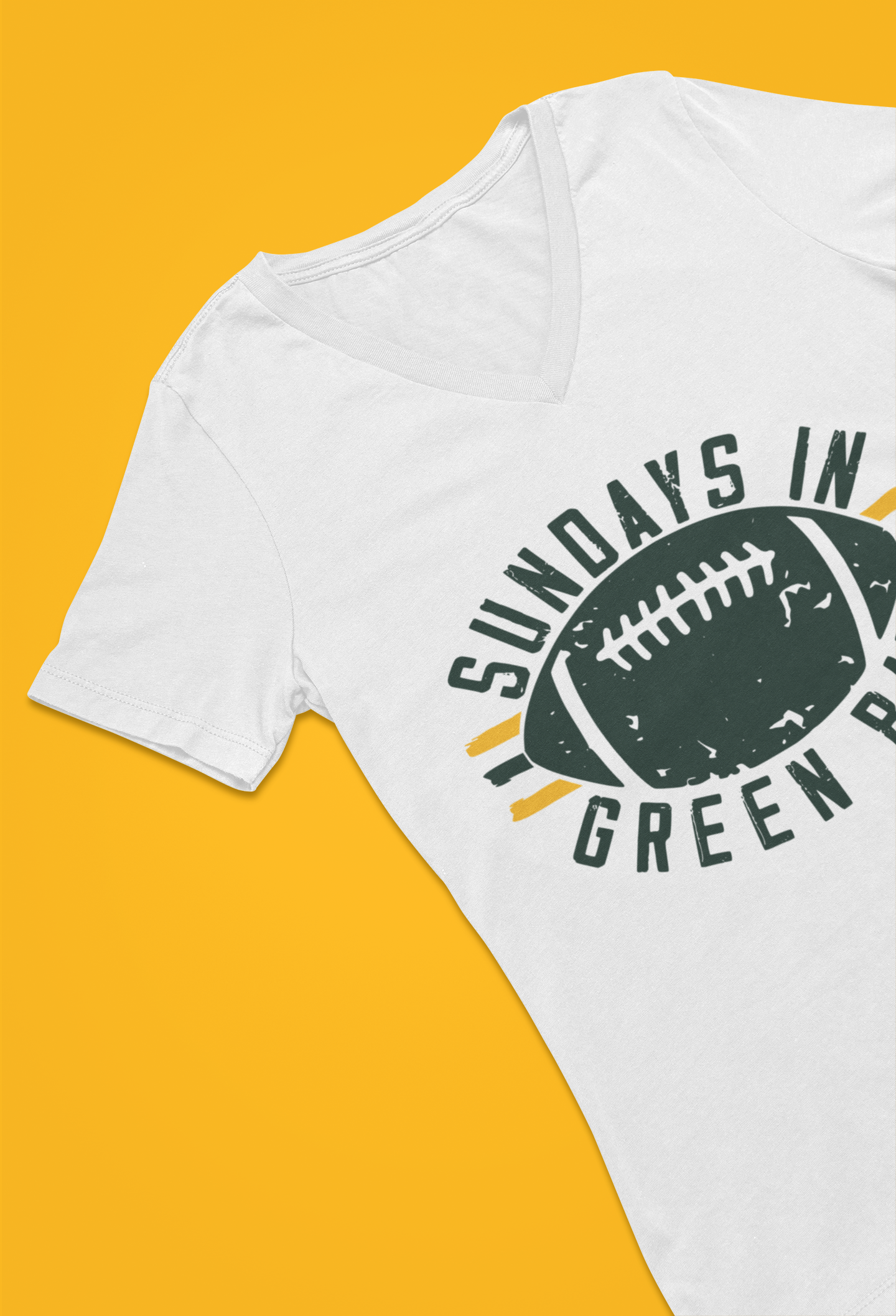 Sundays in Green Bay V Neck Tee