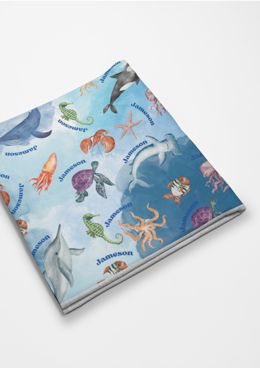 Under The Sea Personalized Plush Blanket