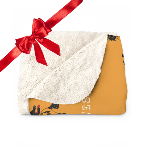 Algoma Wolves Sherpa Blanket - Gold