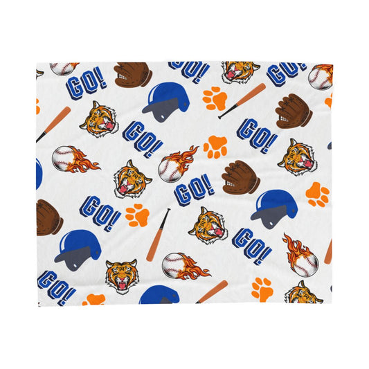 Tiger Baseball Velveteen Blanket